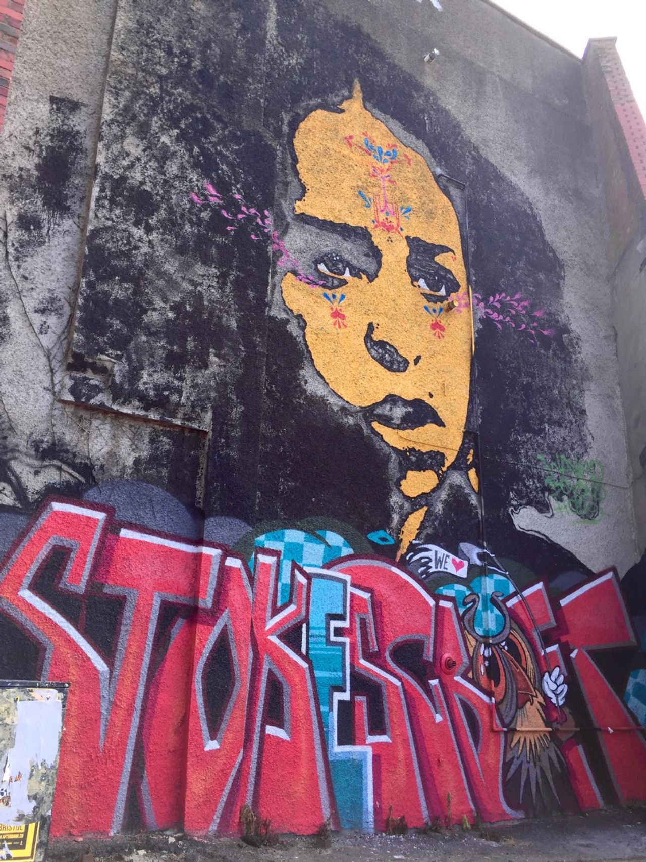 Graffiti of a sad girl.