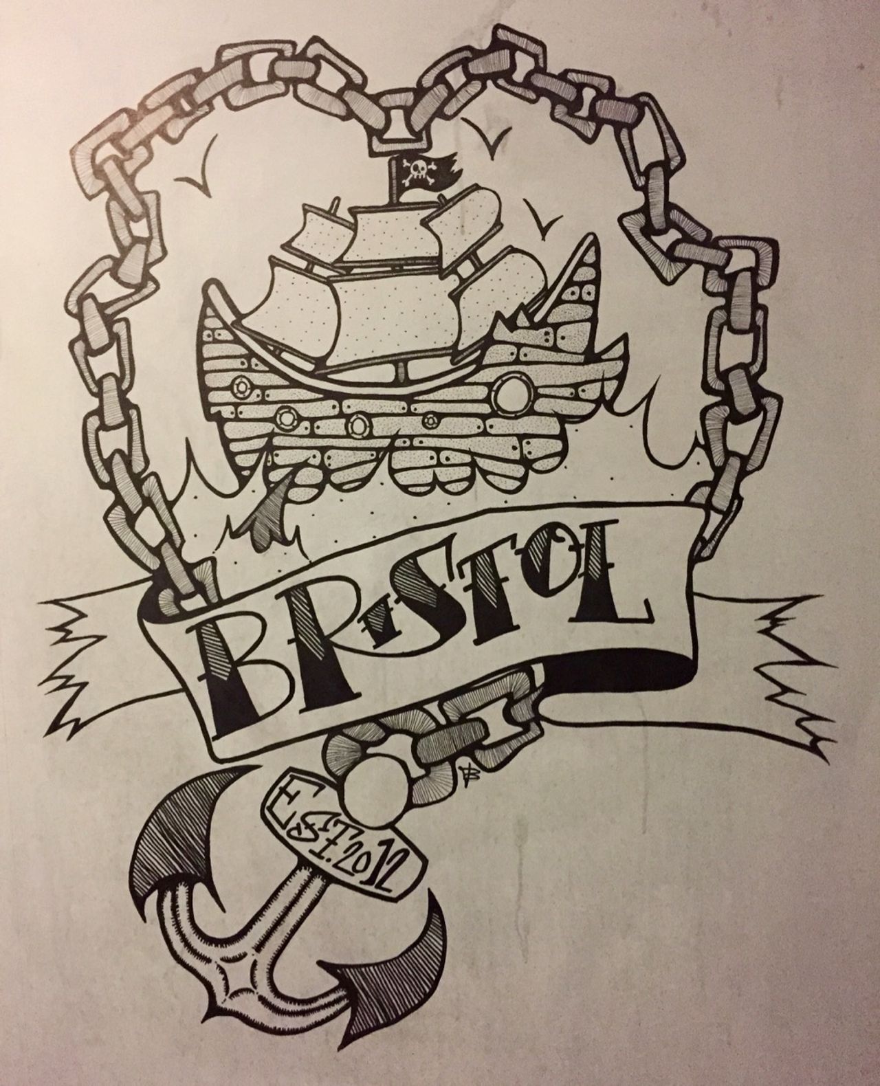 Tattoo art of the word Bristol