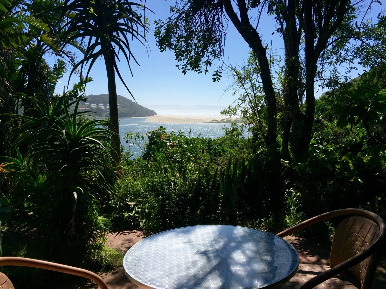 Overlooking Cintsa Bay from a hut at Buccaneers lodge.