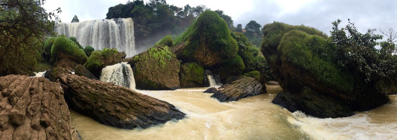 Panoramic view of the Elephant Waterfalls.
