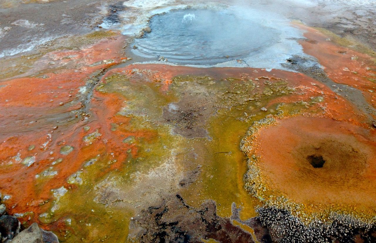 Rich colors on the earth created by minerals in the geyser water.