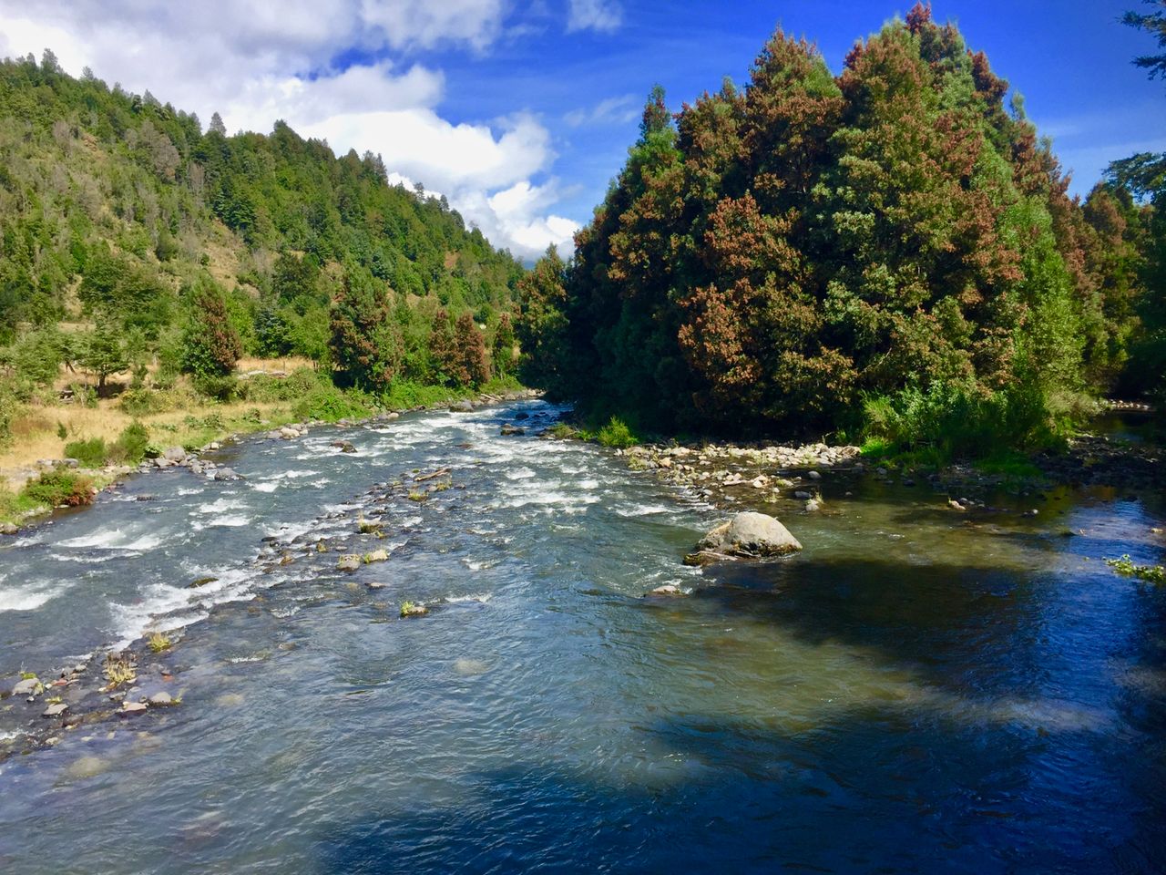 A river in a valley.