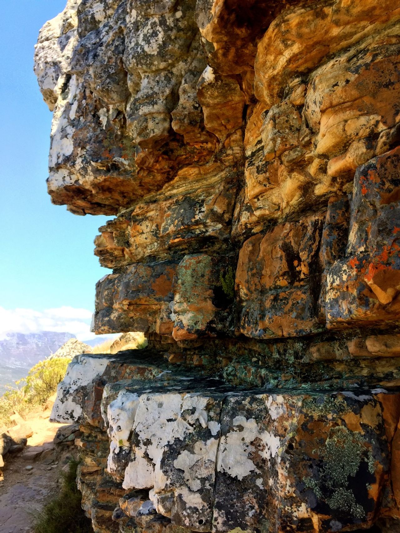 Colorful rocks on a mountain.
