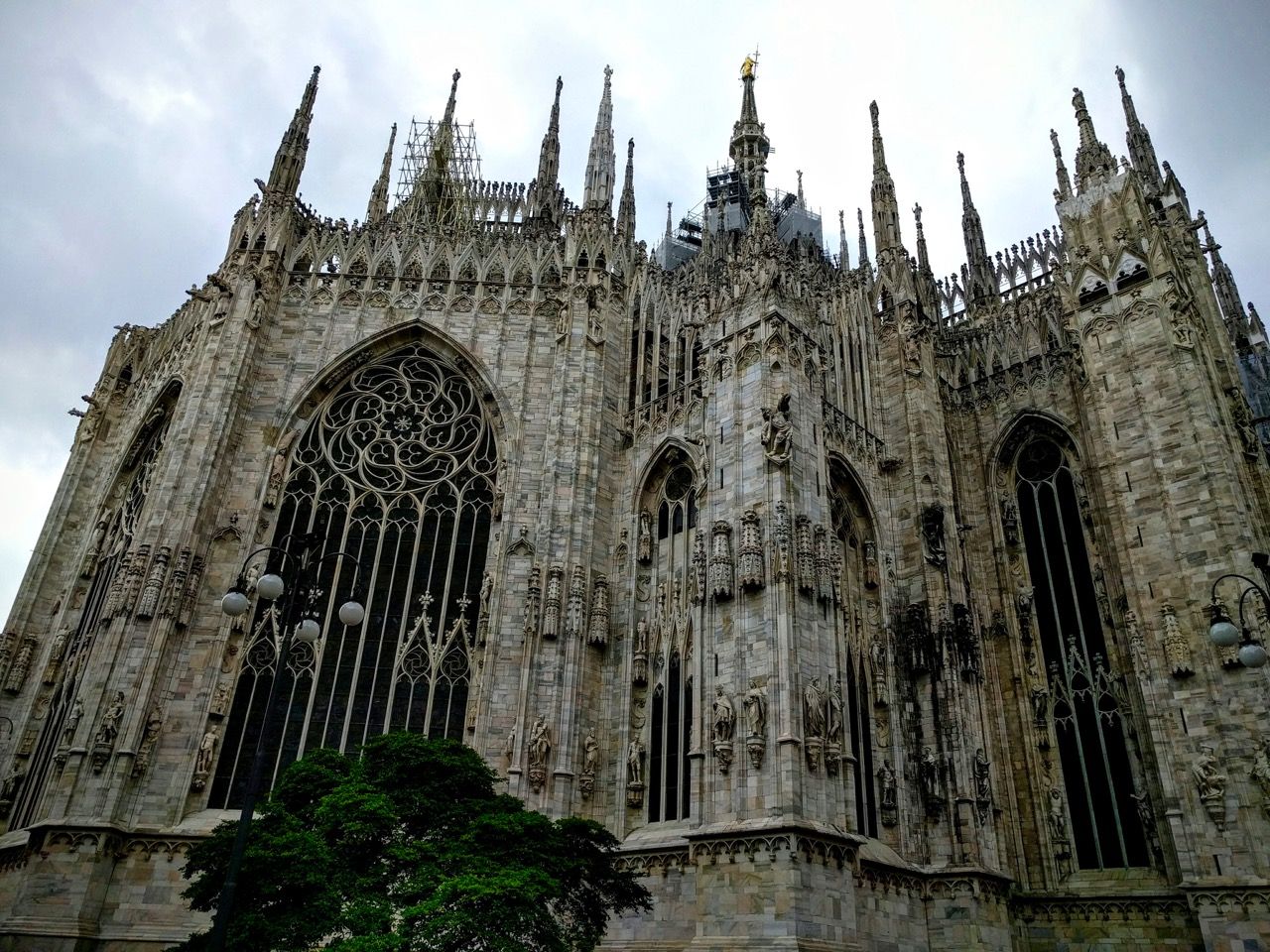 Back of the cathedral in Milan city center.