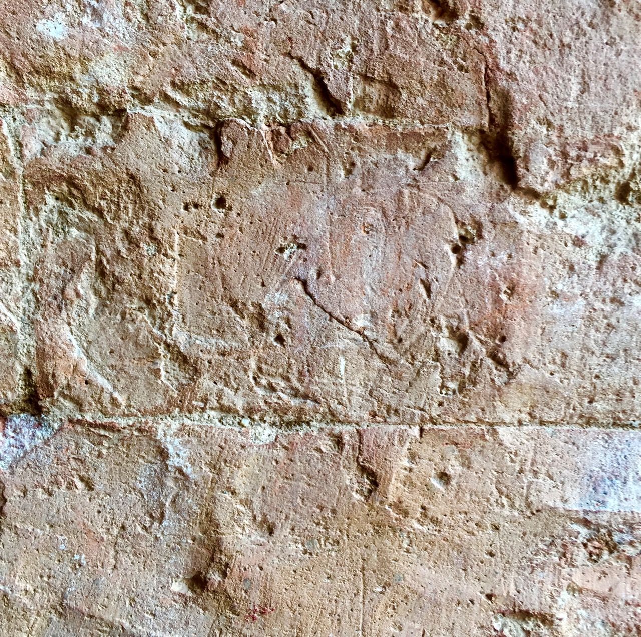 Close-up of bricks without mortar.