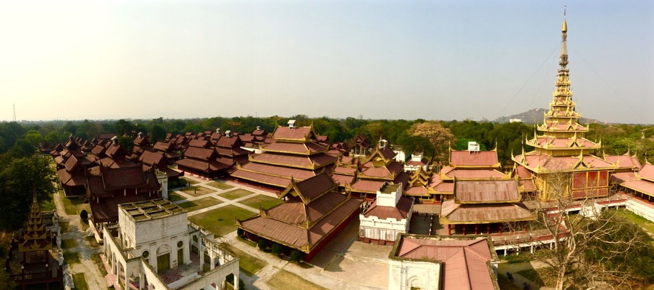 Panoramic of the Mandalay Palace.