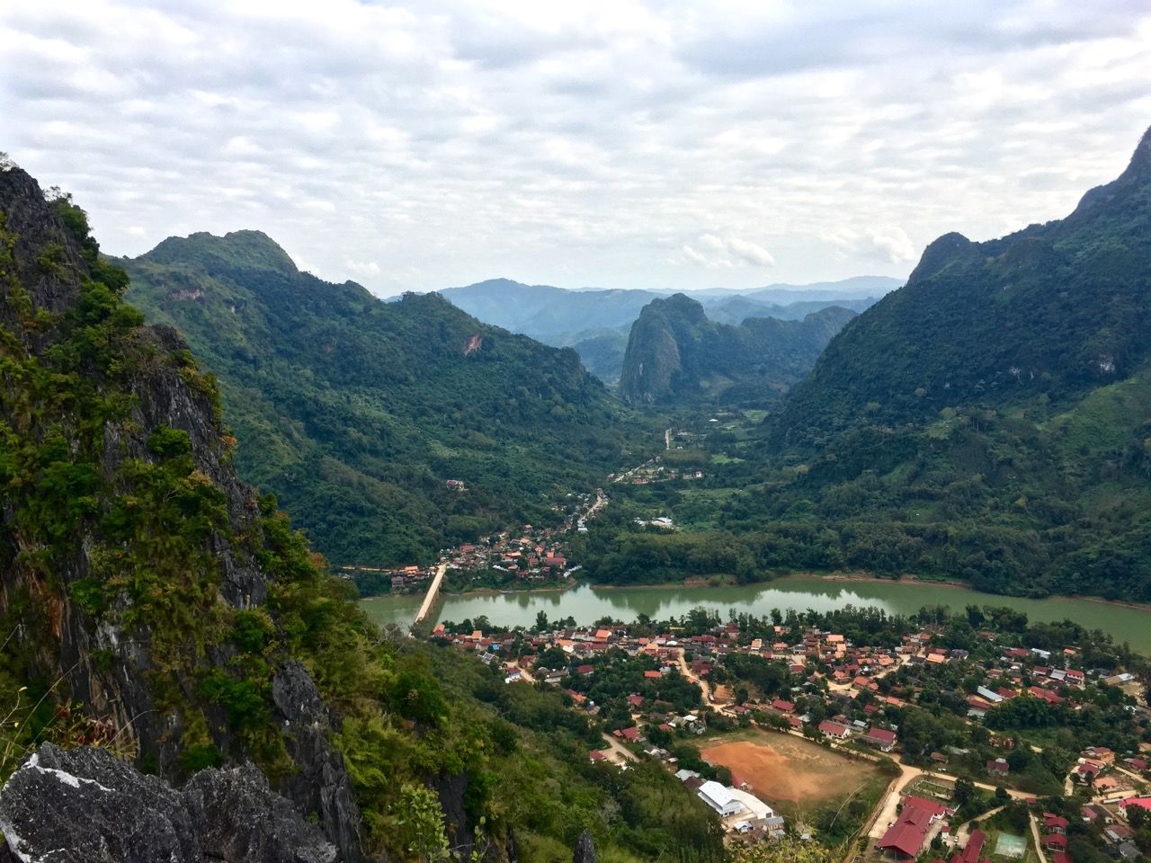View of Nong Khiaw from the hut.