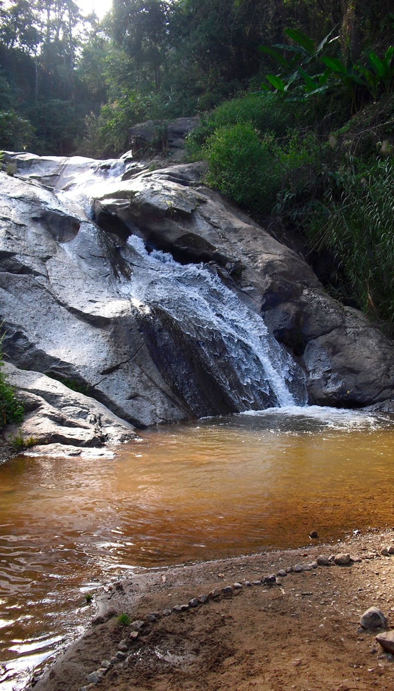 A waterfall near sundown.