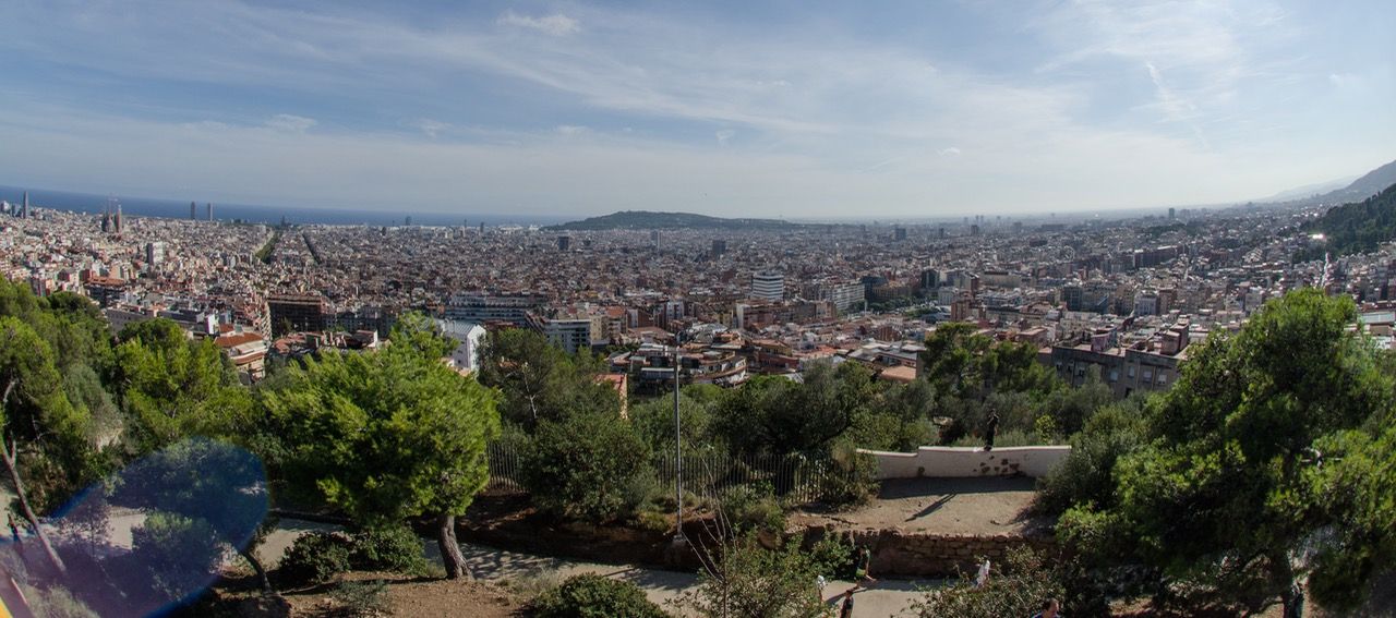 A panoramic of Barcelona from Parc Güell