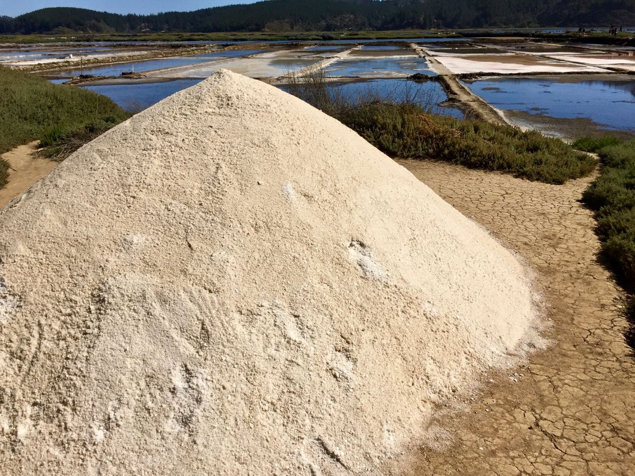 A huge pile of drying salt.
