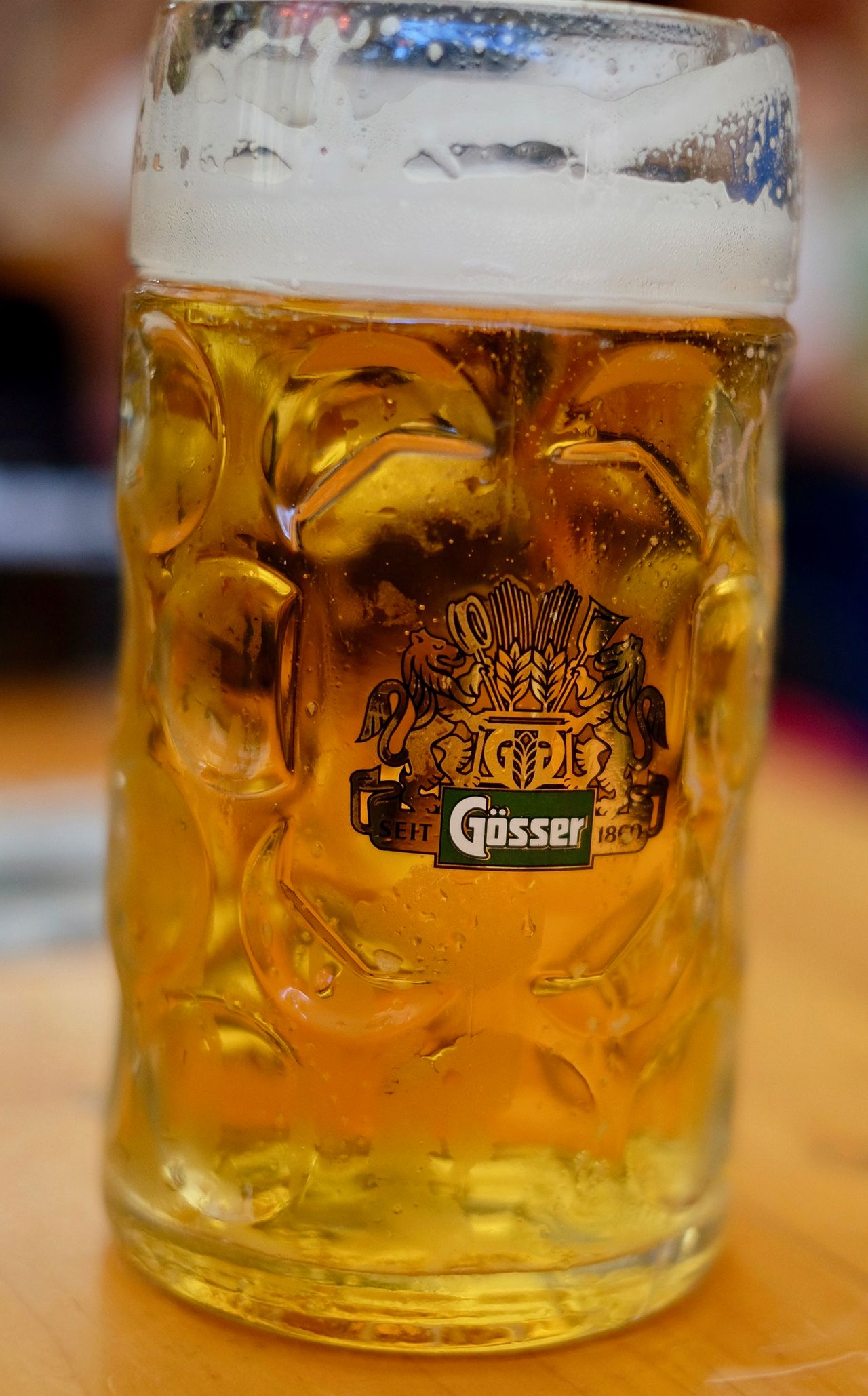 Oktoberfest beer mug that reads Gösser