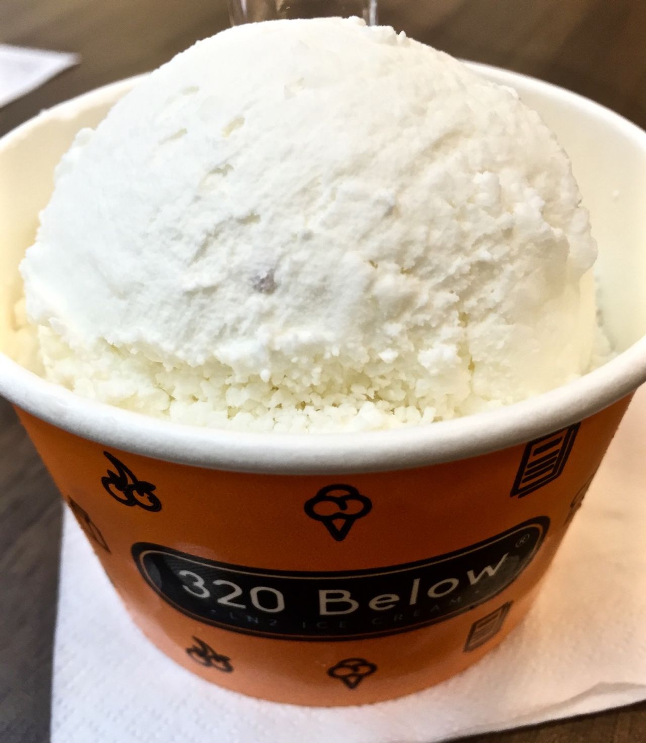 Close-up of coconut ice cream from 320Below.