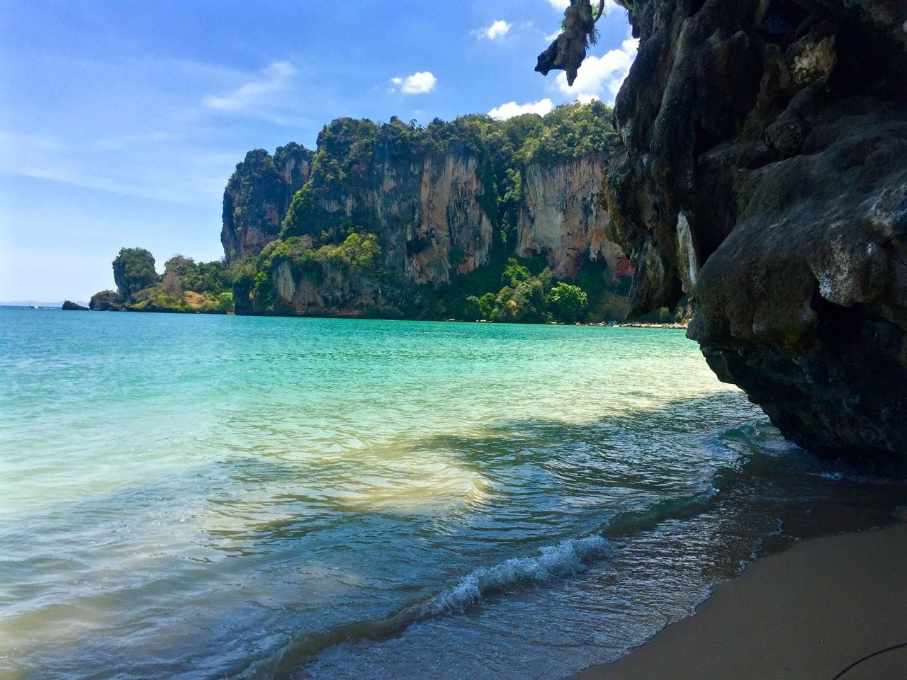 View of Tonsai beach from under the cliff.