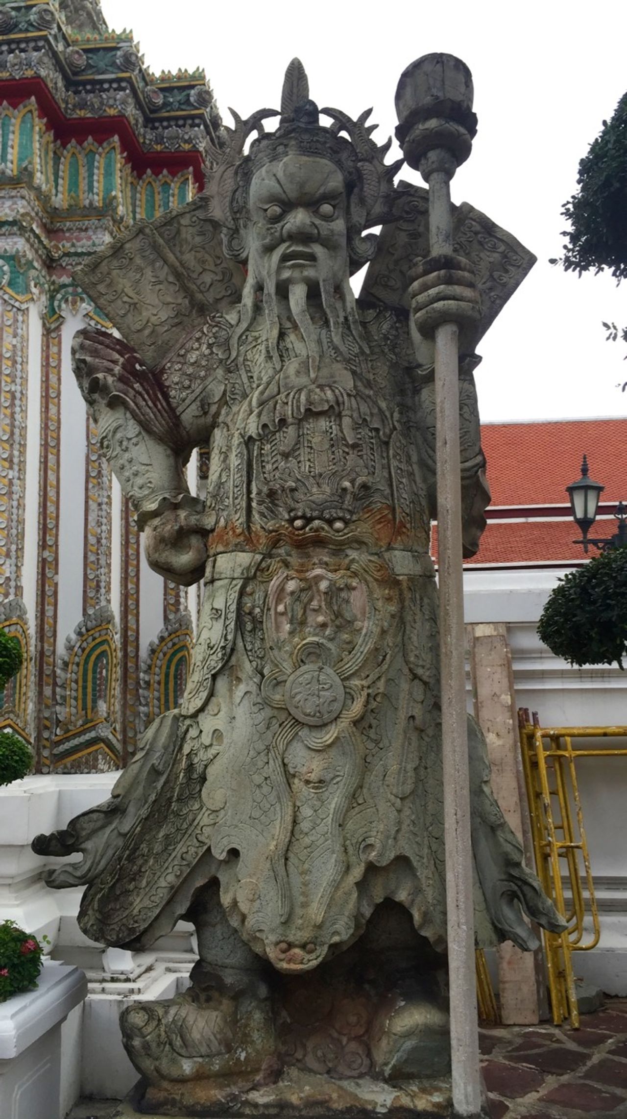 Stone guard at the entrance to the grounds.